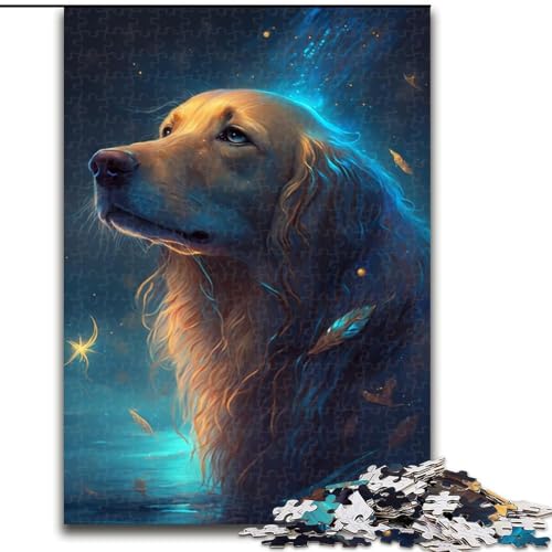 1000-teiliges Puzzle-Geschenk, verträumter Golden Retriever, Puzzle für 1000 Teile, für Teenager, Familien-Lernspiele, Heimdekoration, Geschenk, Größe 50x75cm von WGLINGX