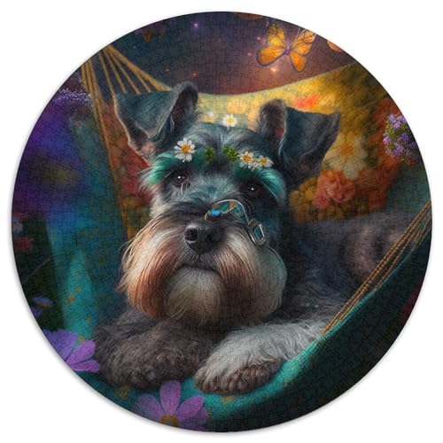 1000-teiliges Puzzle-Geschenk, wunderschöner Standardschnauzer, Papppuzzle, anspruchsvolles Denkspiel für Teenager, Spaß für den Spieleabend mit der Familie (67,5 x 67,5 cm) von WGLINGX
