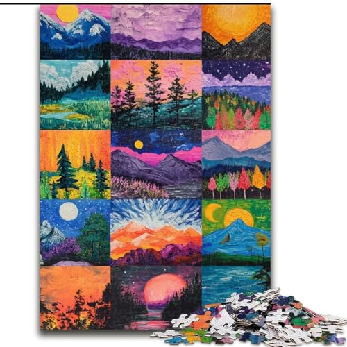 1000-teiliges Puzzle-Geschenk „Aurora-Collage“, unmögliches Puzzle für Erwachsene, ideales DIY-Dekor und Denksport-Geschenk (Größe 50x75cm) von WGLINGX