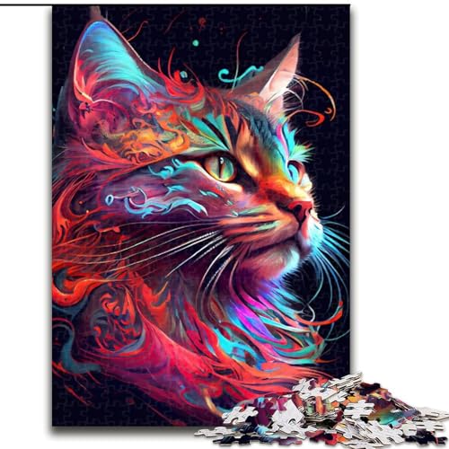 1000-teiliges Puzzle-Geschenk „Die vertrauensvolle Katze“ Puzzle für 1000 Teile für Teenager, Familien-Lernspiele, Heimdekoration, Geschenkgröße 50x75cm von WGLINGX