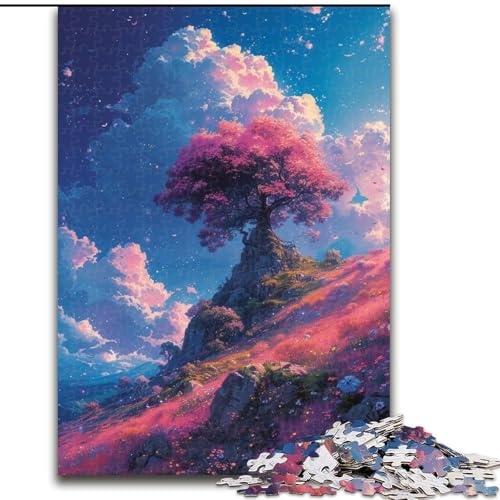 1000-teiliges Puzzle-Geschenk „Kirschblüten-Landschaft“, perfekt für Teenager und Familienspaß, Geburtstag (Größe 26x38cm) von WGLINGX