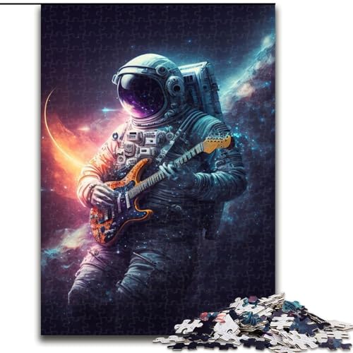 1000-teiliges Puzzle-Geschenk: Astronaut spielt Gitarre, Puzzle für Erwachsene, 1000-teilige Geschenkidee für die Feiertage, humorvolles Artwork, detailliertes Artwork (Größe 26x38cm) von WGLINGX