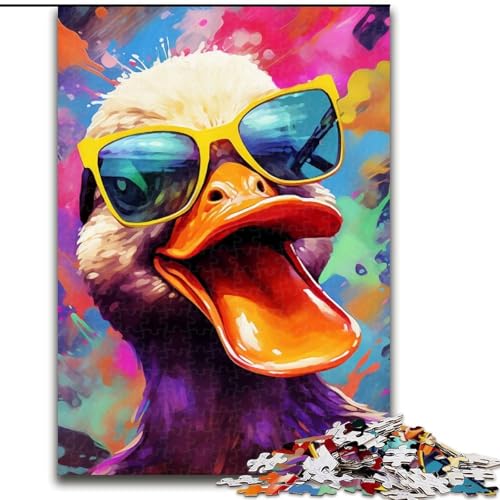 1000-teiliges Puzzle-Geschenk: Bunte Ente, Holzpuzzle für Erwachsene mit interaktivem Familienspiel, Kinder ab 14 Jahren (Größe 38x26cm) von WGLINGX