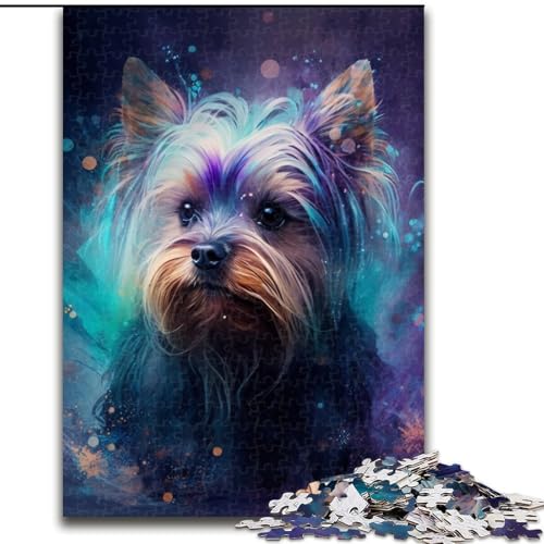 1000-teiliges Puzzle-Geschenkset „Fantasy Yorkshire Terrier“, Papppuzzle für Erwachsene mit interaktivem Familienspiel, Kinder ab 14 Jahren (Größe 26x38cm) von WGLINGX
