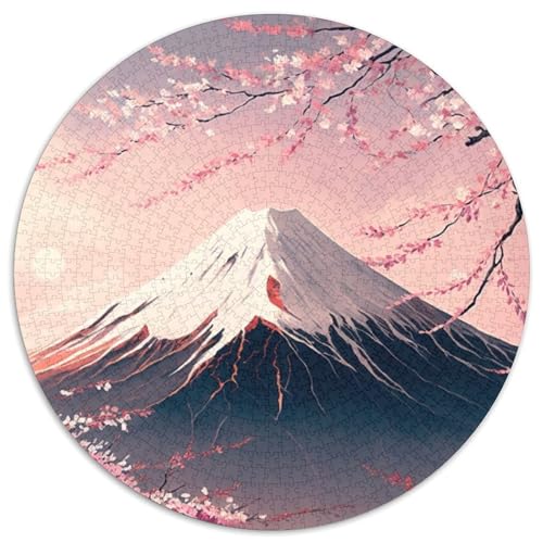 1000-teiliges Puzzle Japanische Kirschblüten, 1000-teiliges rundes Puzzle für Erwachsene, ideal für Teenager und Sammler, Reisegeschenk, Familienaktivität, 1000 Teile (67,5x67,5cm) von WGLINGX