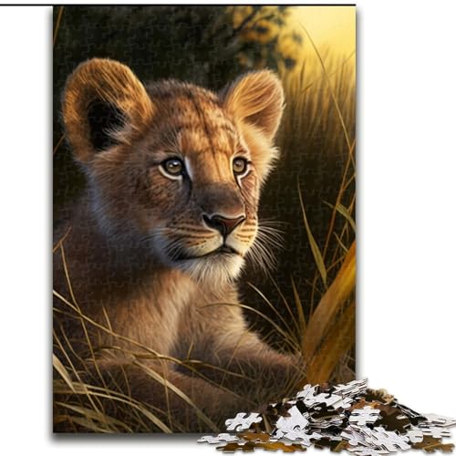 1000-teiliges Puzzle Löwenjunges, Puzzles für 1000 Teile, Weihnachten, Halloween, Muttertag, Neujahr, Ostergeschenk (Größe 26x38cm) von WGLINGX
