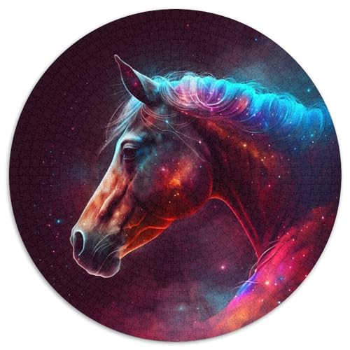 1000-teiliges Puzzle Pferd, Kartonpuzzle mit interaktivem Familienspiel, Kinder ab 14 Jahren, 1000 Teile (67,5x67,5cm) von WGLINGX