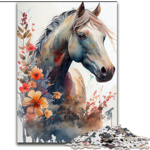 1000-teiliges Puzzle Pferd Blume Puzzle 1000 Teile Interaktives Familienspiel, Geeignet für Kinder ab 14 Jahren, Größe 26x38cm 1000-teiliges Puzzle Pferd Blume Puzzle 1000 Teile Interaktives Familienspiel, Geeignet für Kinder ab 14 Jahren, Größe 26x38cm von WGLINGX