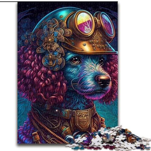 1000-teiliges Puzzle Steampunk-Pudel, 1000-teiliges Puzzle für Erwachsene, Denkspiel für Teenager, Familienspieleabend (Größe 26x38cm) von WGLINGX