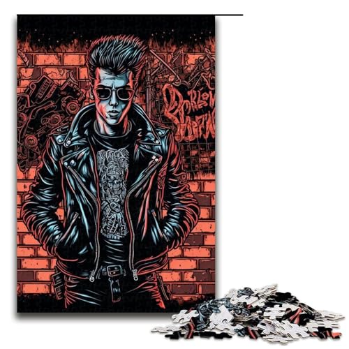 1000-teiliges Puzzle Street Punk Jigsaw Puzzle Holzpuzzle Spielzeug Wanddekoration 19,69x29,53 Zoll von WGLINGX