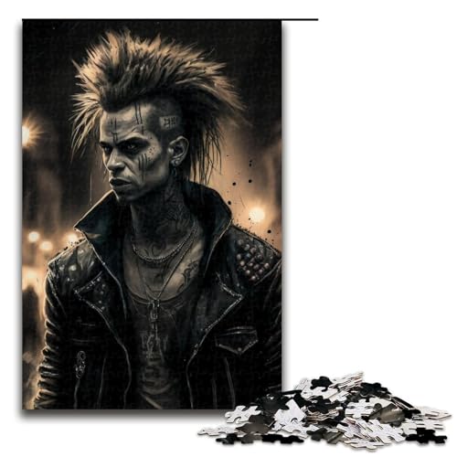 1000-teiliges Puzzle Street Punk Jigsaw Puzzle Holzpuzzle Spielzeug Wanddekoration 19,69x29,53 Zoll von WGLINGX
