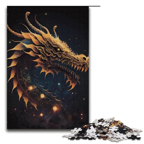 1000-teiliges Puzzle Tiere Drachen Puzzle für Teenager Kartonpuzzle Lernspiele für Erwachsene 38x26cm von WGLINGX