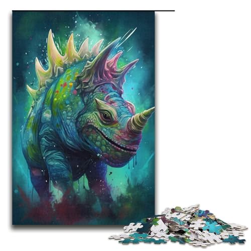 1000-teiliges Puzzle Triceratops, Papierpuzzle, Spielzeug, Wanddekoration (Größe 38 x 26 cm) von WGLINGX