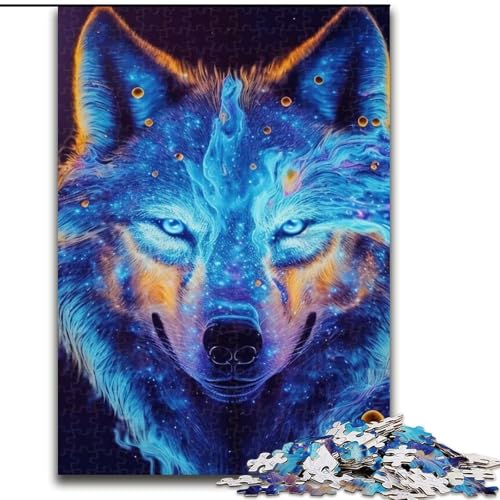 1000-teiliges Puzzle Wolf, Holzpuzzle, interaktives Familienspiel, Denksportaufgabe, Geschenk, Lernspielzeug (Größe 38x26cm) von WGLINGX