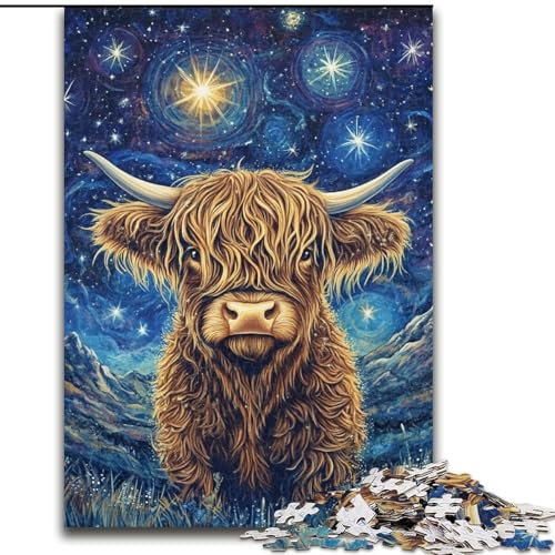 1000-teiliges Puzzle Yak, 1000-teiliges Puzzle, Denkspiel für Teenager, Familienspieleabend (Größe 50x75cm) von WGLINGX