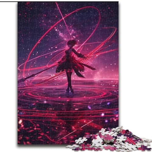 1000-teiliges Puzzle aus Holz mit japanischem Anime-Mädchen für Erwachsene, perfekt als Dekoration für Zuhause und Büro, für Partys, Geburtstage und Feiertagsgeschenke (Größe 50x75cm) von WGLINGX