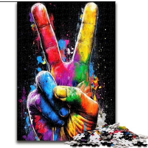 1000-teiliges Puzzle für Erwachsene, „The Yeah Gesture“-Puzzles für 1000 Teile, Weihnachten, Halloween, Muttertag, Neujahr, Ostergeschenk (Größe 26x38cm) von WGLINGX