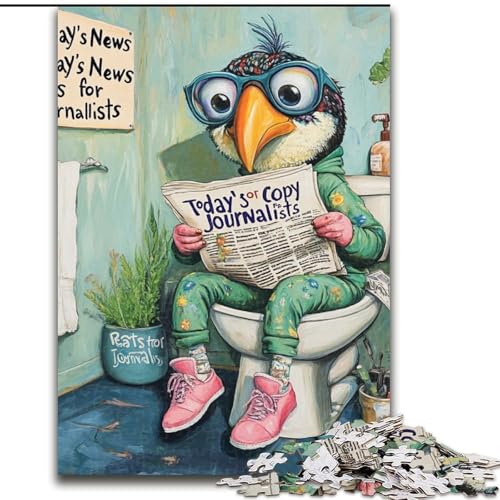 1000-teiliges Puzzle für Erwachsene, „Toucan Go Toilet“, 1000-teiliges Puzzle für Erwachsene, anspruchsvolles Denkspiel für Teenager, Spaß für den Familienspieleabend (Größe 50x75cm) von WGLINGX