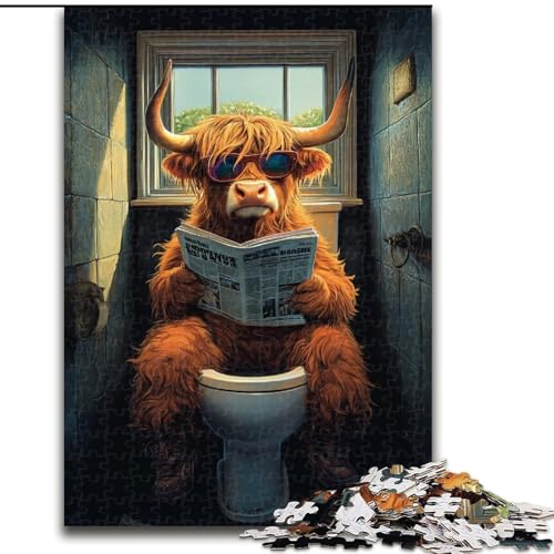 1000-teiliges Puzzle für Erwachsene, „Yak sitzt auf der Toilette“, unmögliche Puzzles für Erwachsene, anspruchsvolles DIY-Denkspiel für Teenager (Größe 50x75cm) von WGLINGX