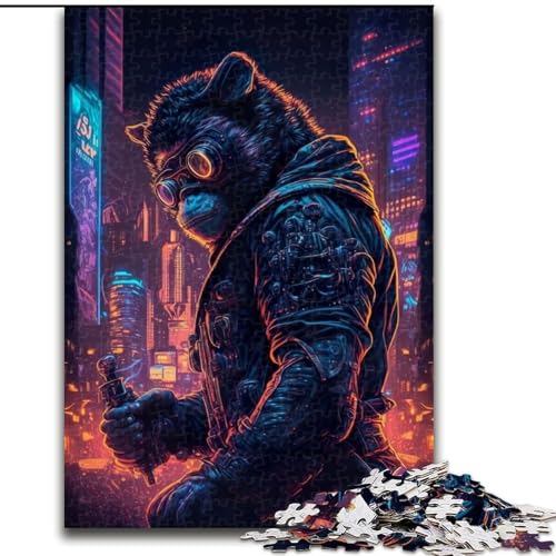 1000-teiliges Puzzle für Erwachsene, AFFE, Mensch, Puzzle für Erwachsene, 1000 Teile, Lernspielzeug, Größe 50x75cm von WGLINGX