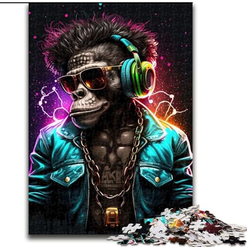 1000-teiliges Puzzle für Erwachsene, Affenkopfhörer, DJ-Musik, 1000-teiliges Puzzle-Geschenk, Geburtstage, Feiertage und Heimdekoration, Größe 26x38cm 1000-teiliges Puzzle für Erwachsene, Affenkopfhörer, DJ-Musik, 1000-teiliges Puzzle-Geschenk, Geburtstage, Feiertage und Heimdekoration, Größe 26x38cm von WGLINGX