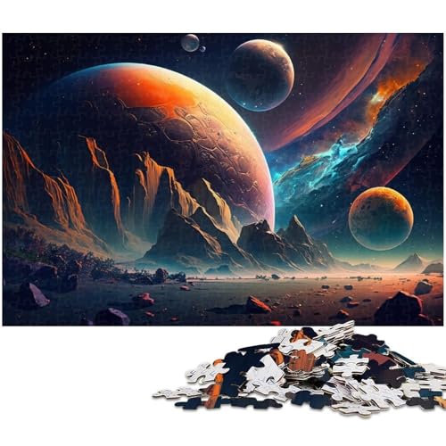 1000-teiliges Puzzle für Erwachsene, Alien Planet Puzzle, Lernspiel für Geburtstag, Weihnachten (Größe 50 x 75 cm) von WGLINGX