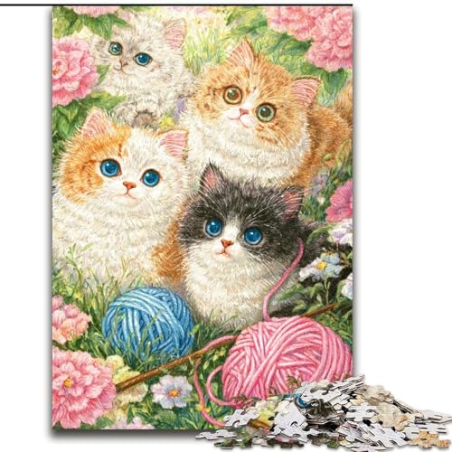 1000-teiliges Puzzle für Erwachsene, Anime-Katzen-Puzzles für Erwachsene, pädagogisches und unterhaltsames Indoor-Spiel für die Heimdekoration (Größe 50x75cm) von WGLINGX