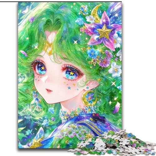 1000-teiliges Puzzle für Erwachsene, Anime-Mädchen-Puzzles für Erwachsene, 1000-teiliges herausforderndes DIY-Denkspiel, interaktives Familienspiel (Größe 26x38cm) von WGLINGX