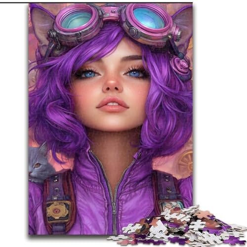 1000-teiliges Puzzle für Erwachsene, Anime-Pilotenmädchen, Holzpuzzle für Erwachsene, Geburtstage, Weihnachten, Halloween, Erntedankfest, Ostern (Größe 50x75cm) von WGLINGX