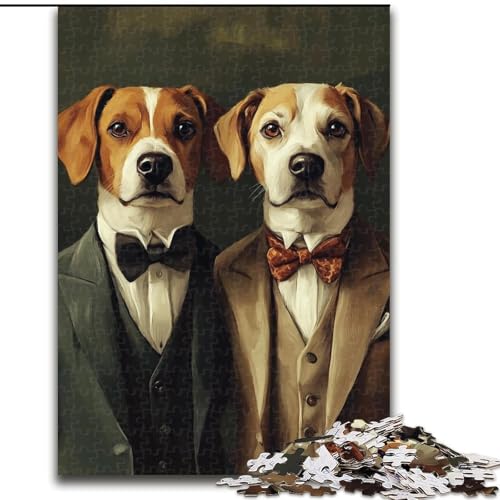 1000-teiliges Puzzle für Erwachsene, Anzughund, 1000-teiliges Puzzle, Geschenke, unmöglich, pädagogische Heimdekoration, Spiele und Geschenke (Größe 26x38cm) von WGLINGX