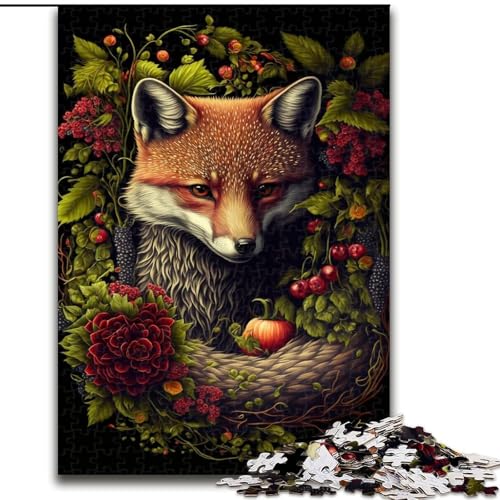 1000-teiliges Puzzle für Erwachsene, Art Fox, Holzpuzzle für Erwachsene, anspruchsvolles DIY-Denkspiel, interaktive Familienaktivität (Größe 26x38cm) von WGLINGX