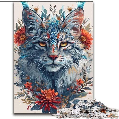 1000-teiliges Puzzle für Erwachsene, Art Lynx-Puzzles für Erwachsene, anspruchsvolles Denkspiel für Teenager, perfekt als Heimdekoration oder Geschenk (Größe 26x38cm) von WGLINGX