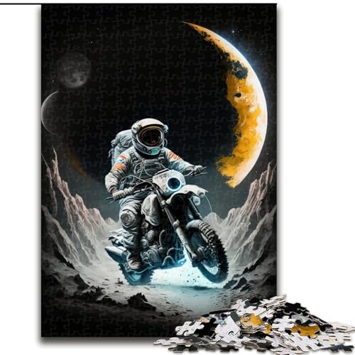 1000-teiliges Puzzle für Erwachsene, Astronaut auf Motorrad, Papppuzzle für Erwachsene für Geburtstage, Feiertage und besondere Anlässe (Größe 26x38cm) von WGLINGX