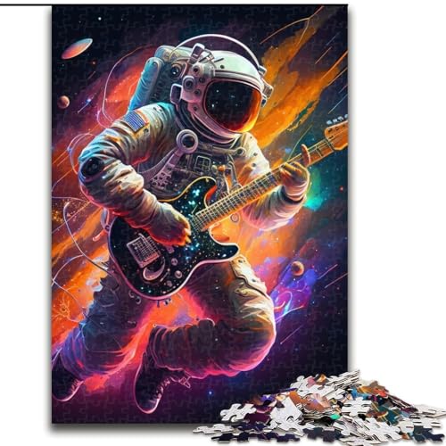 1000-teiliges Puzzle für Erwachsene, Astronaut spielt Gitarre, 1000 Teile Puzzle-Geschenk, anspruchsvolles Denkspiel für Teenager, perfekt als Heimdekoration oder Geschenk (Größe 26x38cm) von WGLINGX