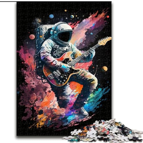 1000-teiliges Puzzle für Erwachsene, Astronaut spielt Gitarre, Holzpuzzle für Erwachsene für Geburtstage, Feiertage und besondere Anlässe (Größe 50x75cm) von WGLINGX