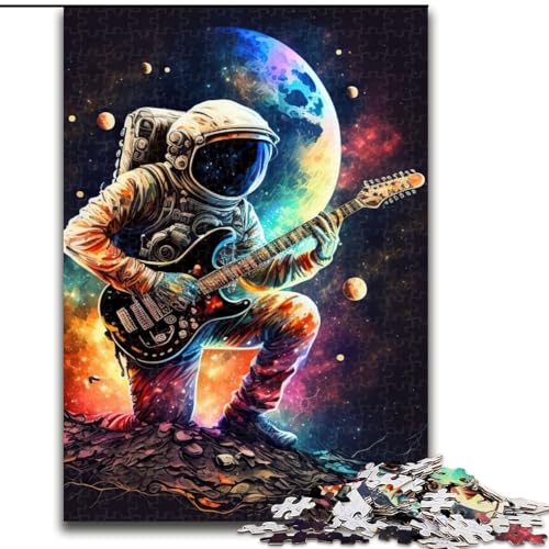 1000-teiliges Puzzle für Erwachsene, Astronaut spielt Gitarre, Puzzle für Erwachsene, 1000 Teile, Weihnachten oder Geburtstage, Größe 50x75cm von WGLINGX