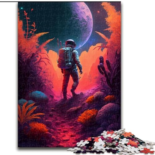 1000-teiliges Puzzle für Erwachsene, Astronauten-Holzpuzzle für Erwachsene, anspruchsvolles DIY-Denkspiel, interaktive Familienaktivität (Größe 26x38cm) von WGLINGX