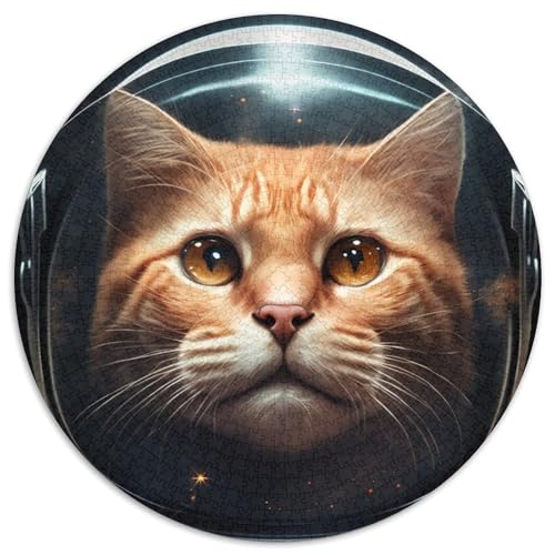 1000-teiliges Puzzle für Erwachsene, Astronauten-Katzen-Puzzle, anspruchsvolles Denkspiel für Teenager, unterhaltsames interaktives Spiel für die ganze Familie, 1000 Teile (67,5x67,5cm) von WGLINGX