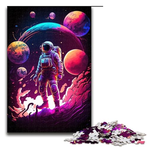 1000-teiliges Puzzle für Erwachsene, Astronauten-Lernspielzeug, lustiges Puzzle, 50 x 75 cm 1000-teiliges Puzzle für Erwachsene, Astronauten-Lernspielzeug, lustiges Puzzle, 50 x 75 cm von WGLINGX