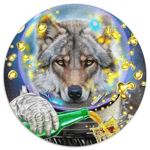 1000-teiliges Puzzle für Erwachsene, Astronauten-Wolf-Puzzle, anspruchsvolles Denkspiel für Teenager, unterhaltsames interaktives Spiel für die ganze Familie, 1000 Teile (67,5x67,5cm) von WGLINGX