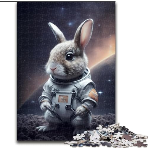 1000-teiliges Puzzle für Erwachsene, Astronautenhase, Puzzle für Erwachsene, 1000 Teile, Lernspielzeug, Größe 50x75cm von WGLINGX