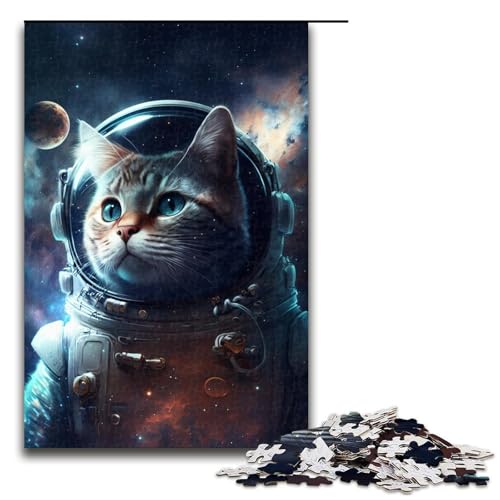 1000-teiliges Puzzle für Erwachsene, Astronautenkatze, Lernspielzeug, lustiges Puzzle, 50 x 75 cm 1000-teiliges Puzzle für Erwachsene, Astronautenkatze, Lernspielzeug, lustiges Puzzle, 50 x 75 cm von WGLINGX