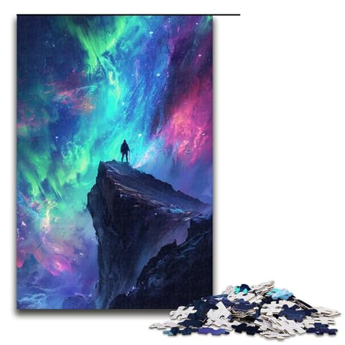 1000-teiliges Puzzle für Erwachsene, Aurora Borealis auf Einer Klippe, Puzzles für Erwachsene, Holzpuzzles, Familienspiele, Weihnachts- und Geburtstagsgeschenke, 50 x 75 cm 1000-teiliges Puzzle für Erwachsene, Aurora Borealis auf Einer Klippe, Puzzles für Erwachsene, Holzpuzzles, Familienspiele, Weihnachts- und Geburtstagsgeschenke, 50 x 75 cm von WGLINGX