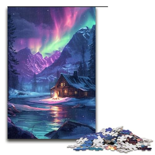 1000-teiliges Puzzle für Erwachsene, Aurora Borealis über Schnee, Lernspiele, lustiges Geschenk für Teenager ab 14 Jahren, 50 x 75 cm 1000-teiliges Puzzle für Erwachsene, Aurora Borealis über Schnee, Lernspiele, lustiges Geschenk für Teenager ab 14 Jahren, 50 x 75 cm von WGLINGX