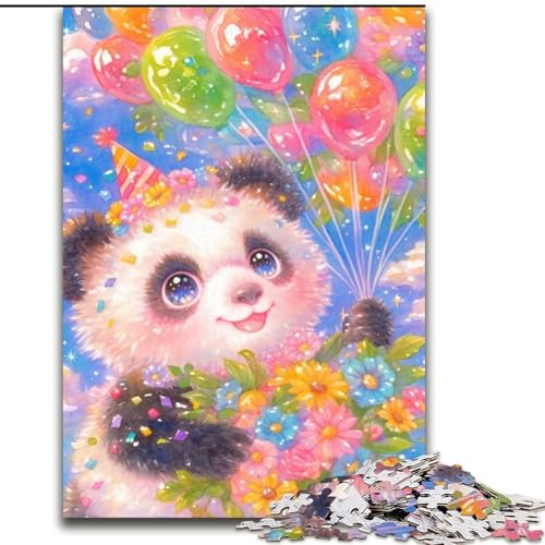 1000-teiliges Puzzle für Erwachsene, Ballon-Panda-Puzzles für Erwachsene, pädagogisches und unterhaltsames Indoor-Spiel zur Heimdekoration (Größe 50x75cm) von WGLINGX