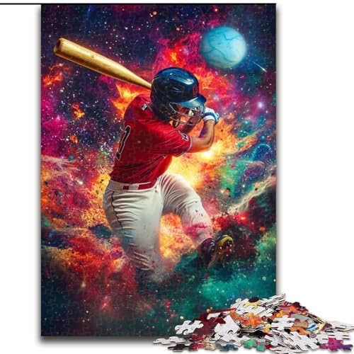 1000-teiliges Puzzle für Erwachsene, Baseball-Sportpuzzle für Erwachsene, lehrreiches und unterhaltsames Indoor-Spiel zur Heimdekoration (Größe 50x75cm) von WGLINGX