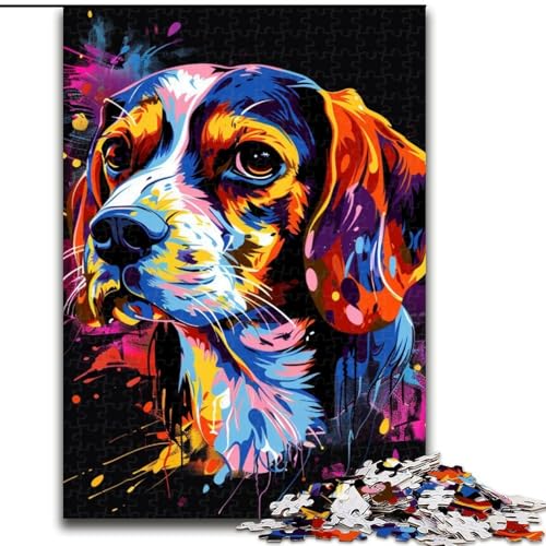 1000-teiliges Puzzle für Erwachsene, Beagle, Holzpuzzle, lehrreich und unterhaltsam, Indoor-Spiel für die Heimdekoration (Größe 38x26cm) von WGLINGX