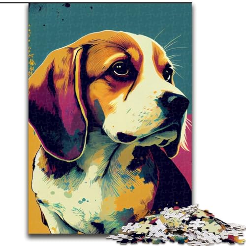 1000-teiliges Puzzle für Erwachsene, Beagle-Pop-Art-Hund, Holzpuzzle, Familienspaß, Basteln, perfekt für Geburtstage, Feiertage, Größe 50x75cm 1000-teiliges Puzzle für Erwachsene, Beagle-Pop-Art-Hund, Holzpuzzle, Familienspaß, Basteln, perfekt für Geburtstage, Feiertage, Größe 50x75cm von WGLINGX