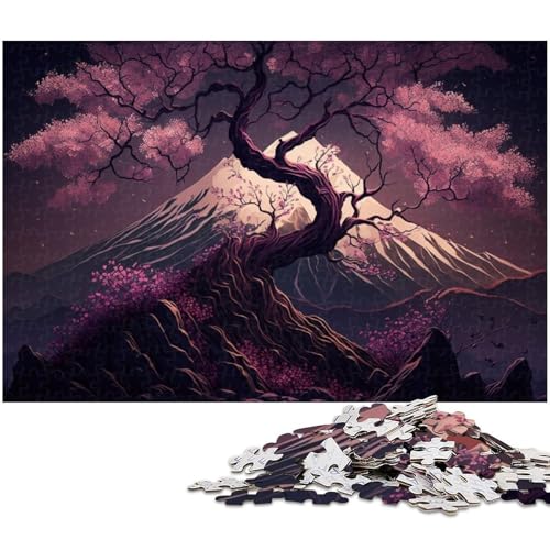 1000-teiliges Puzzle für Erwachsene, Berg-Puzzle im japanischen Stil, Holzpuzzle, Spielzeug, Denkspiel (Größe 50 x 75 cm) von WGLINGX