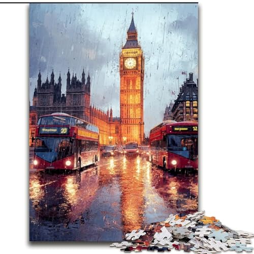 1000-teiliges Puzzle für Erwachsene, Big Ben, London, 1000-teiliges Puzzle für Erwachsene, anspruchsvolles Denkspiel, Spieleabend für die ganze Familie (Größe 50x75cm) von WGLINGX